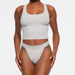 SKIMS COTTON RIB TANK | LIGHT HEATHER GREY